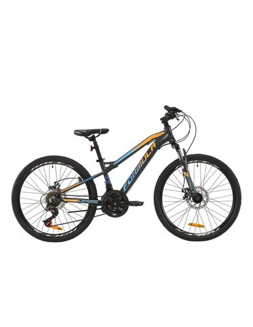 Велосипед 24" Formula BLACKWOOD 2.0 AM DD 12,5" антрацитово-бірюзовий з помаранчевим