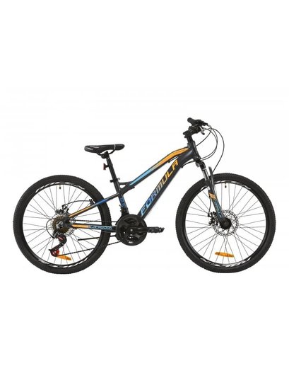 Велосипед 24" Formula BLACKWOOD 2.0 AM DD 12,5" антрацитово-бірюзовий з помаранчевим
