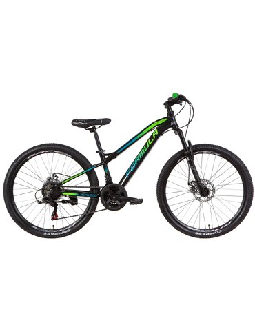 Велосипед 26" Formula BLACKWOOD AM DD 13" чорно-зелена із синім 2021