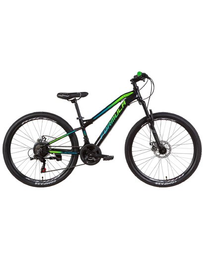 Велосипед 26" Formula BLACKWOOD AM DD 13" чорно-зелена із синім 2021