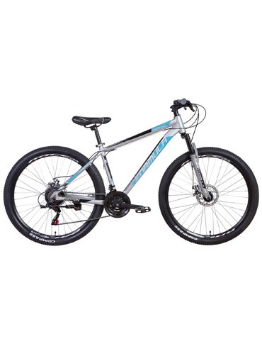 Велосипед 27,5" Formula MOTION AM DD 17" сріблясто-синій з чорним