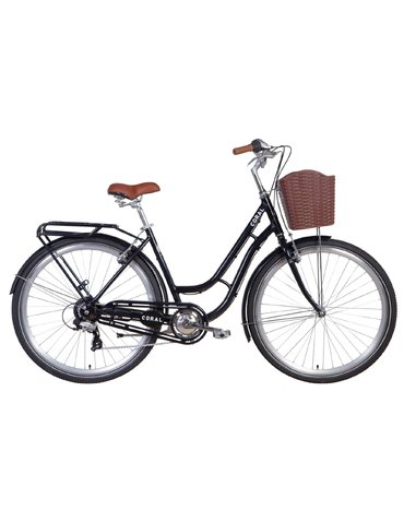 Велосипед Dorozhnik CORAL 28" синій 19"  2021 з багажником і корзиною (планет.)