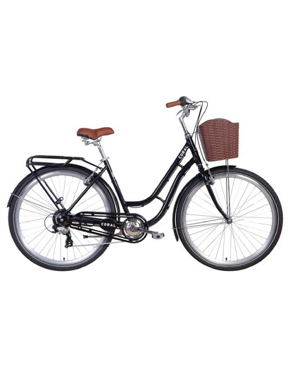 Велосипед Dorozhnik CORAL 28" синій 19"  2021 з багажником і корзиною (планет.)