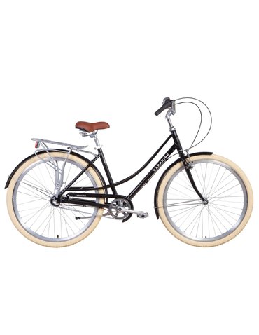 Велосипед Dorozhnik SAPPHIRE 28" чорний 19" 2021 з багажником (планет.)