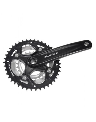 Шатун SUN RACE FCM500 24/34 / 42T CG (захист ланцюга), під квадрат, L170мм чорно-сріблястий