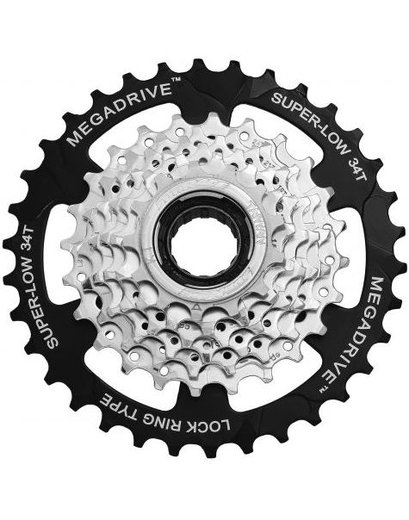 Тріскачка SUN RACE M4S 7S, 13-34T, Zinc + Black