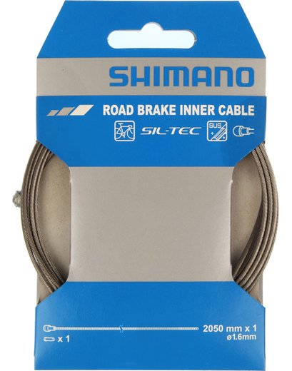 Трос гальмівний Shimano шосе 2050x1.6мм нержавійка з SIL-TEC