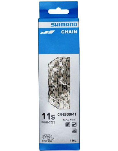 Ланцюг Shimano CN-E8000 STEPS 11-speed 138 links SIL-TEC (для електровелосипедів) + Quick-LINK