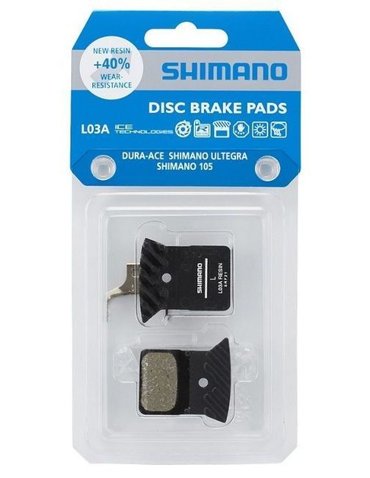 Гальмівні колодки дискові Shimano L03A XT/SLX/DURA-ACE/ULTEGRA/105/TIAGRA/GRX resin (organic) + радіатор