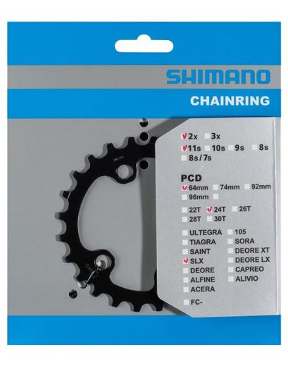 Зірка шатунів Shimano SLX FC-M7000-2 24T для 2x11 (BB - 34-24T)