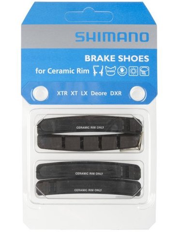 Гальмівні колодки (гумки) Shimano M950 XT/DEORE для керамічних ободів V-brake (2 пари)