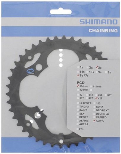 Зірка шатунів Shimano FC-M415, 42зуб, чорн, 7/8-швидк.