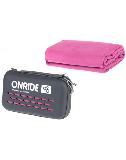 Рушник з мікрофібри ONRIDE Wipe 20 (120х60 см) рожевий у кейсі