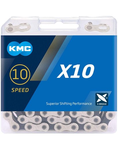Ланцюг KMC X10 10-speed 114 links silver/black + замок