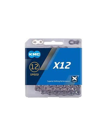 Ланцюг KMC X12 12-speed 126 links silver + замок