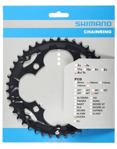 Зірка шатунів Shimano FC-M361 ACERA 42зуб. чорний 104мм