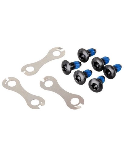 Фіксуючі болти і стопорні шайби монтажу 6-болт. ротора Shimano (6шт. комплект)