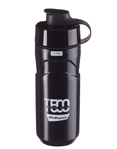 Термофляга POLISPORT T500, термо 500мл/звичайна 650мл, чорний/сірий