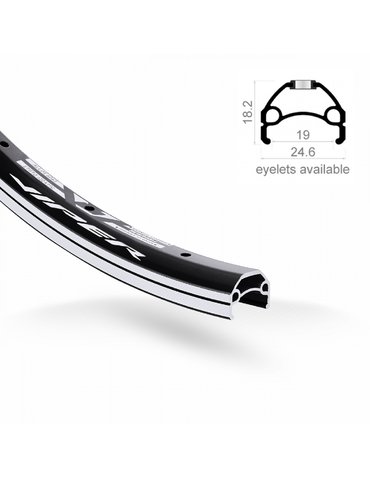 Обід 26" Rodi VIPER 19 (559x19 mm) 36H пістонований, V-Br, black