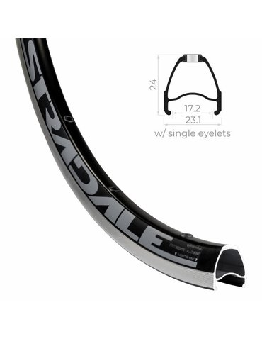 Обід 28" Rodi STRADALE (622x17 mm) 20H пістонований, V-Br, black