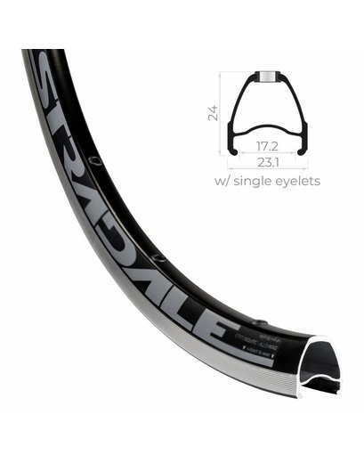 Обід 28" Rodi STRADALE (622x17 mm) 20H пістонований, V-Br, black