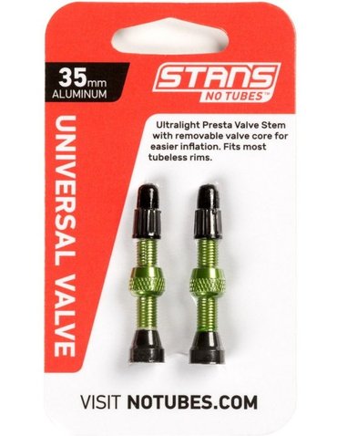 Ніпель Stan's Notubes FV (2шт блістер) green 35 mm