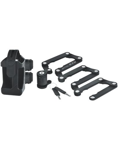 Замок фолдінговий під ключ KLS Fold 90 black 3х830 мм