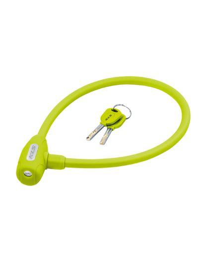 Замок трос під ключ KLS Jolly 12x650мм lime