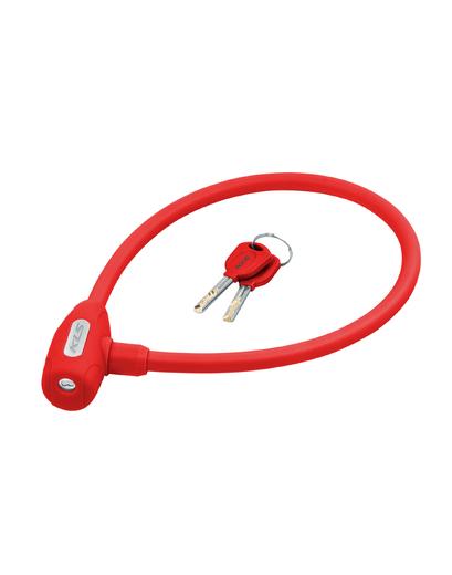Велозамок KLS Jolly тросовий 12x650 мм червоний