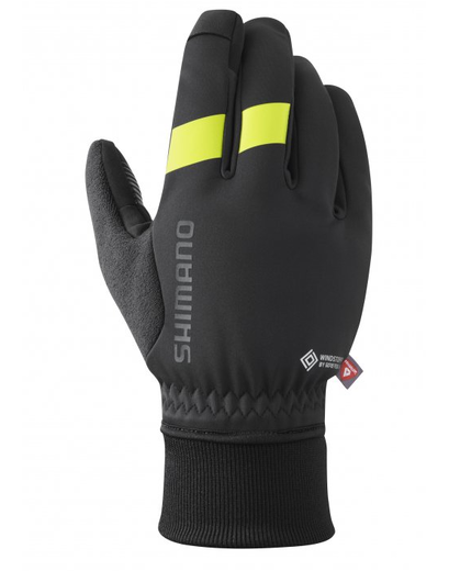 Велорукавиці Shimano Windstopper Primaloft black-yellow XL