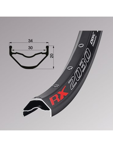 Обід 29'' Remerx ENDURO PLUS RX 2030 (622x30 mm) 28H FV black E-Bike
