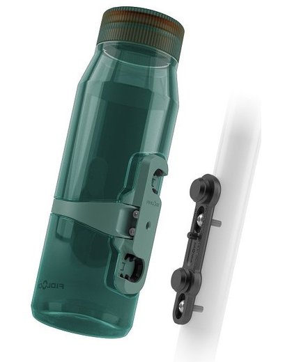 Фляга FIDLOCK TWIST 700 Life with FL logo, trans. green SET (connector + BIKE base)