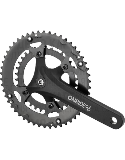 Шатуни ONRIDE Duet 910, під квадрат, 170 мм, 50-34Т, BCD 110/80 мм, на 9/8 шв., чорний