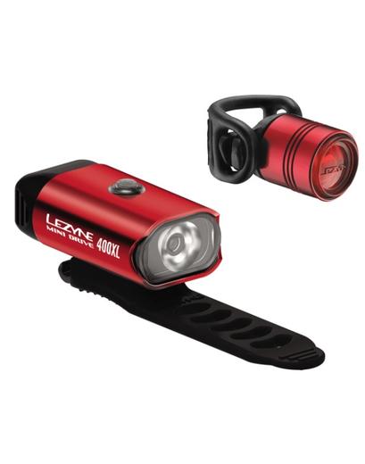 Світло переднє і заднє Lezyne MINI DRIVE 400XL / FEMTO DRIVE PAIR комплект червоний