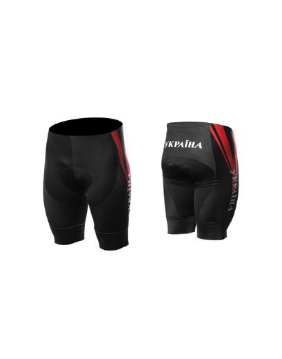 Велотруси чоловічі ONRIDE Ukraine без лямок з памперсом чорний/червоний M