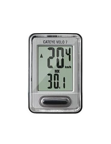 Велокомп'ютер дротовий CatEye VELO 7 CC-VL520 сріблястий