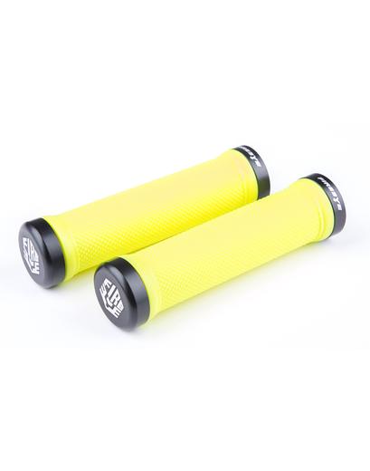 Ручки руля FireEye Goosebumps-C 128 мм з замками жовтий