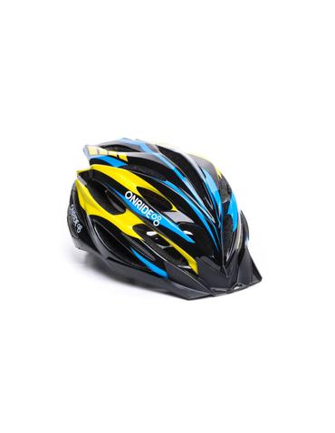 Шолом ONRIDE Grip глянцевий чорний/жовтий/блакитний M (55-58 см)