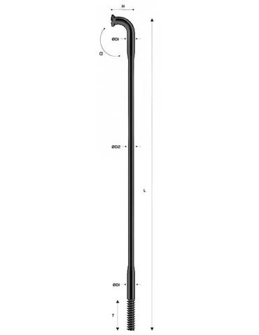 Спиця Pillar PDB1415 296 мм тягнута 2/1.8/2 чорний
