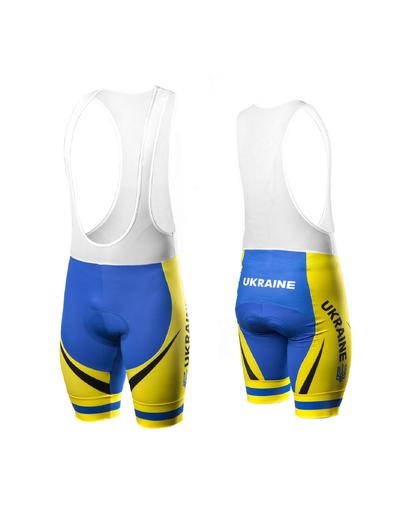 Велотруси чоловічі ONRIDE Ukraine з лямками з памперсом блакитний/жовтий M