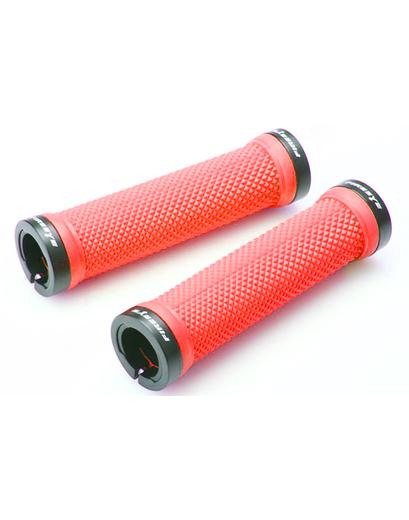 Ручки руля FireEye Goosebumps-R 128 мм з замками червоний