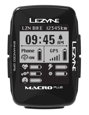 Велокомп'ютер бездротовий Lezyne MACRO PLUS GPS USB HR чорний