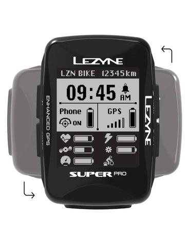 Велокомп'ютер бездротовий Lezyne SUPER PRO GPS USB HR чорний