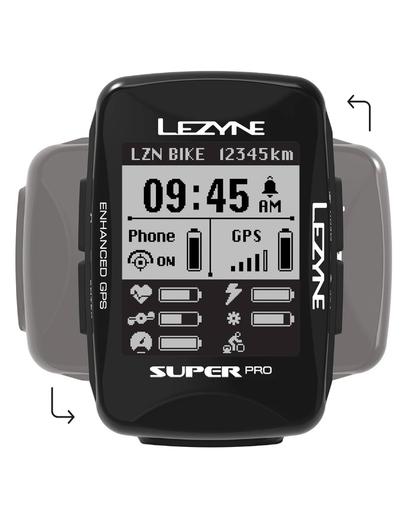 Велокомп'ютер бездротовий Lezyne SUPER PRO GPS USB HR чорний