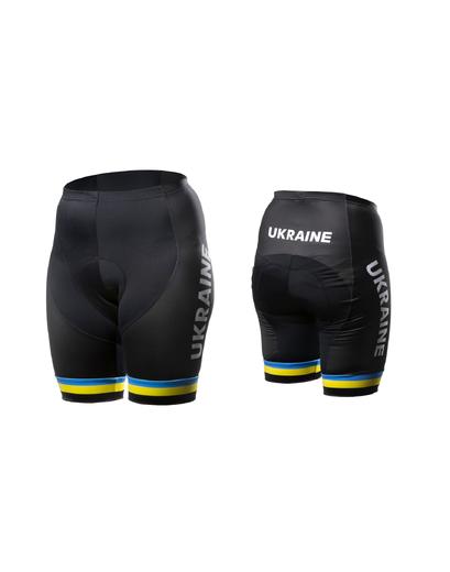 Велотруси жіночі ONRIDE Ukraine без лямок з памперсом чорний/жовтий M