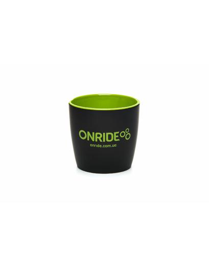 Чашка ONRIDE деколь чорний/зелений