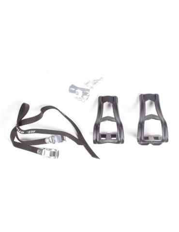 Тукліпси Zefal ToeClip 43 пластикові з ремінцями Christophe Toe-Straps 515 XL чорний L/XL