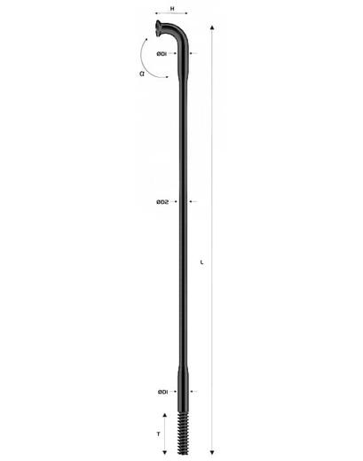 Спиця Pillar PDB1415 260 мм тягнута 2/1.8/2 чорний
