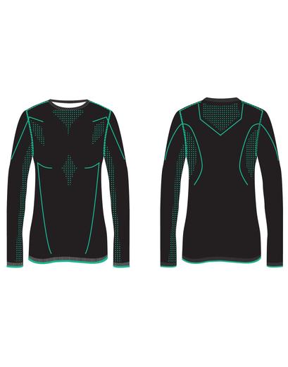 Термобілизна жіноча R2 BASIS верх чорний/зелений S