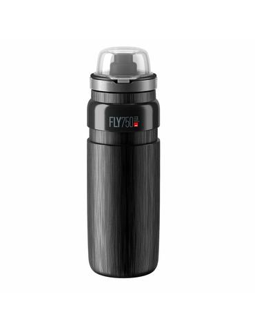 Фляга Elite FLY MTB TEX з ковпачком чорний з сірим лого 750мл
